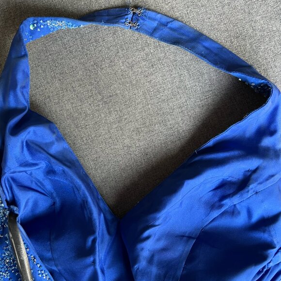 Blue Mermaid Skirt Prom Dress with beautiful beading -- only worn once! - Picture 6 of 10